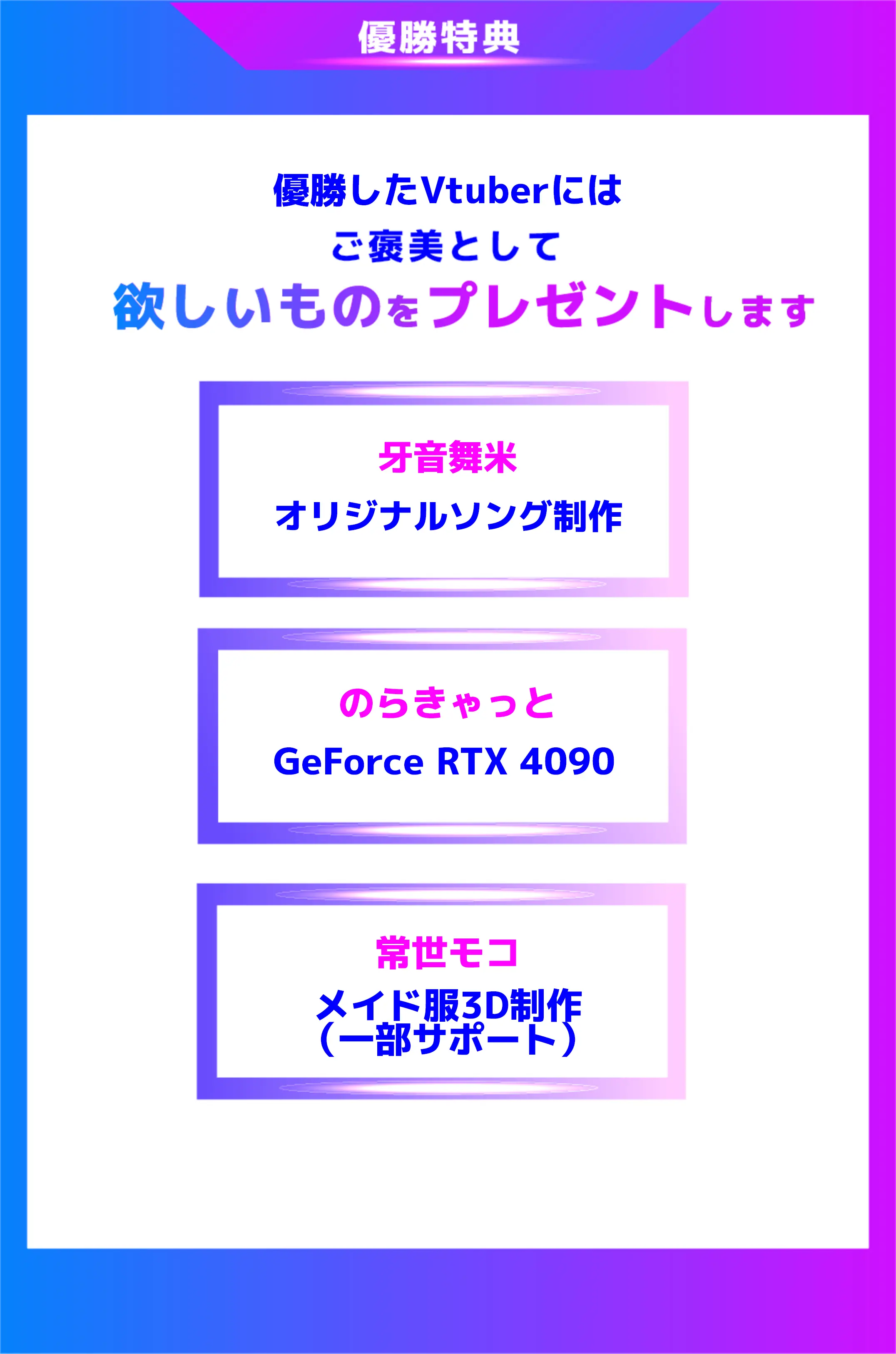 優勝したギルドにはご褒美として欲しいものをプレゼントします